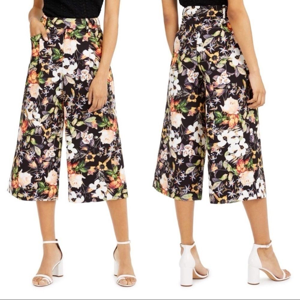 INC- Floral Print High-Rise Wide Leg Pants